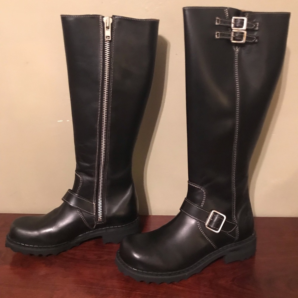 John Fluevog Bondgirl Black Leather Boots 6
